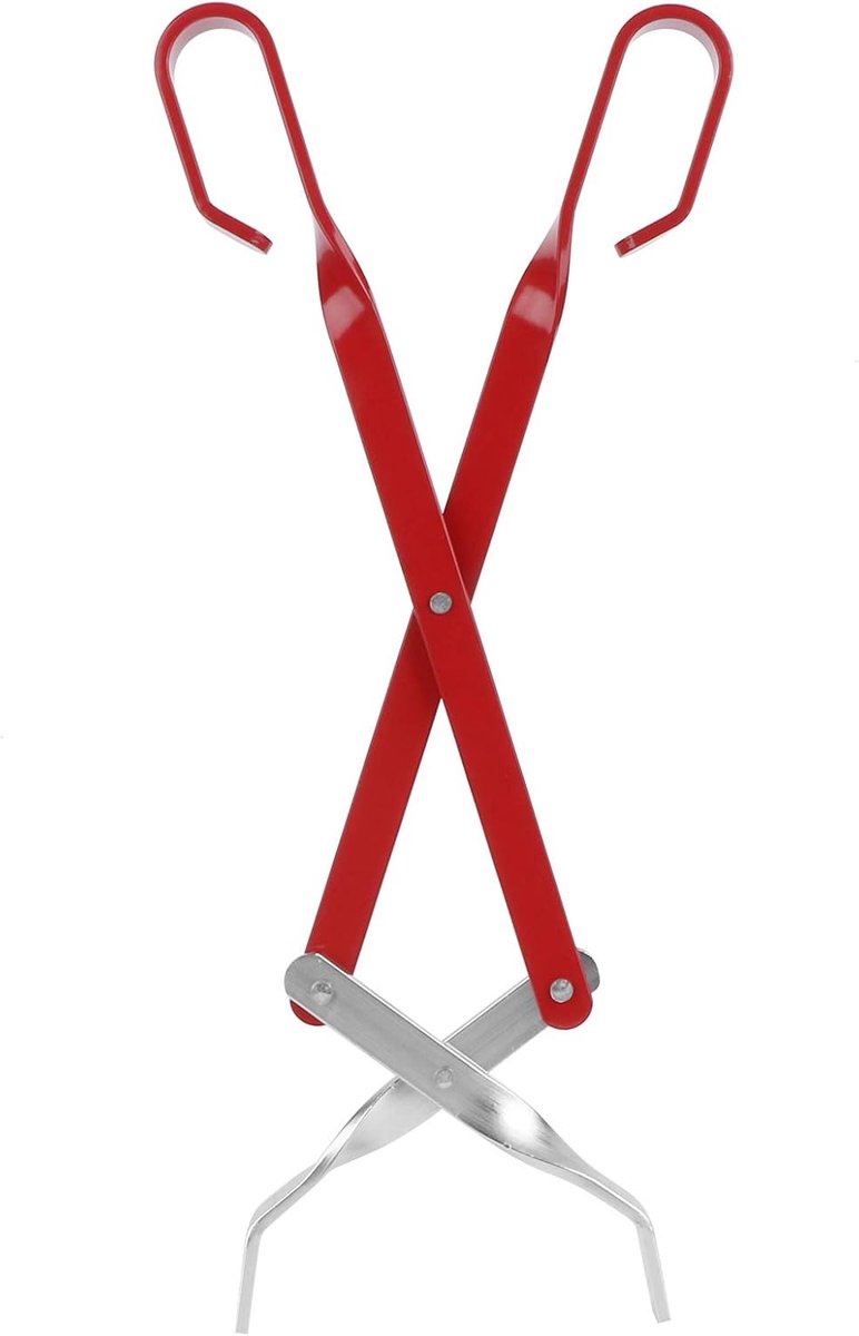 41 cm extra lange aluminium braadtang met rode handgreep, multifunctionele anti-verbrandingsbakken, levensmiddelclip, barbecue-accessoires voor thuis, camping, koken, grillen