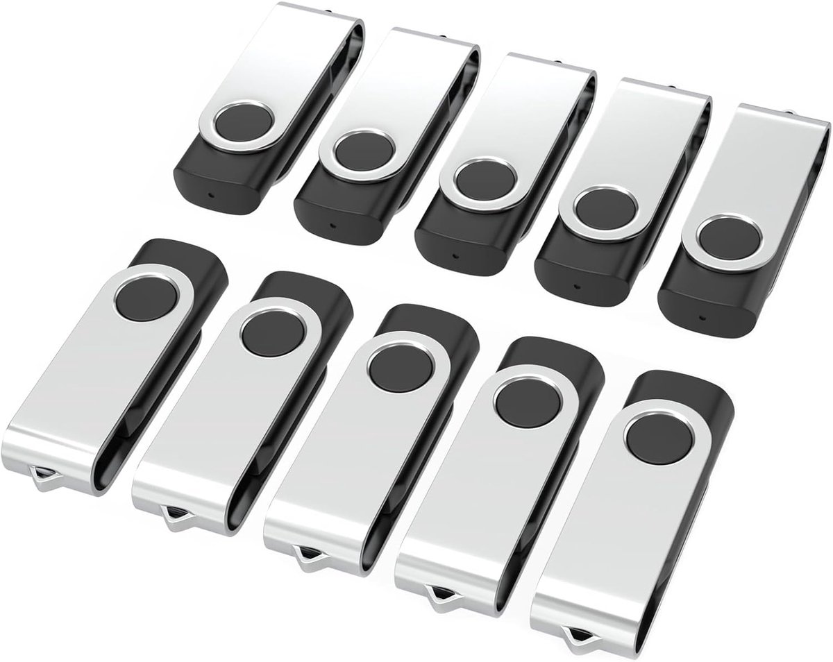 Stick 32GB 10 stuks, WOOOLKEN USB 2.0 Geheugenstick Memory-Stick 10-pack 32GB Pen Drives (zwart)