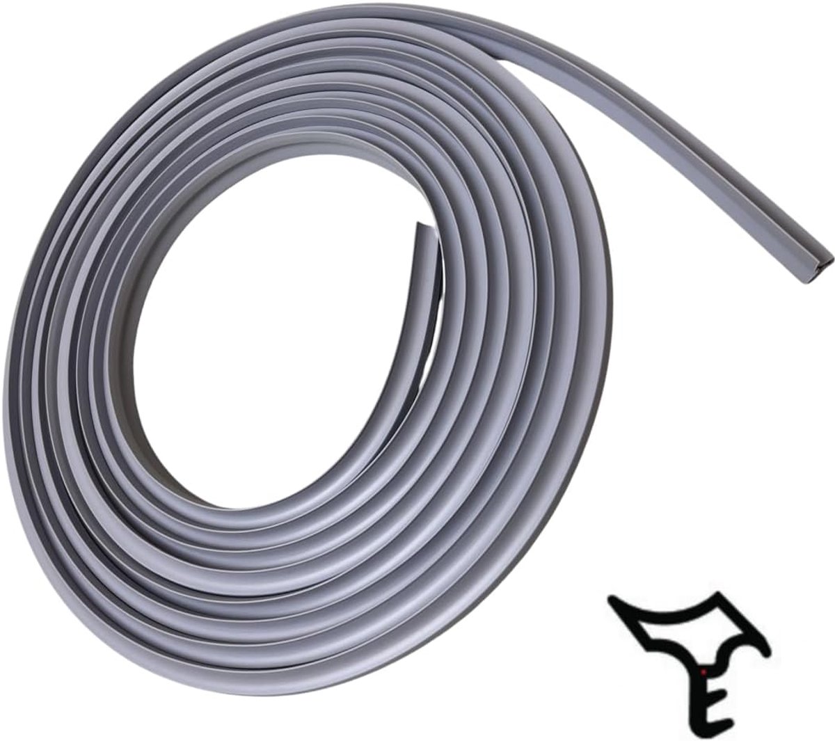 stalen kozijnafdichting, 5 m, anti-rekdraad, 13,4 mm x 14,8 mm, robuust en duurzaam, grijs (grijs)