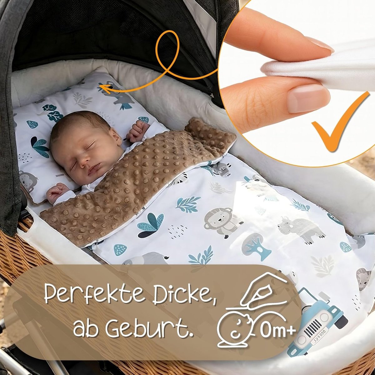 Knuffeldeken Baby Deken Winterdeken met pluche stof 75x60 cm + kussen 35x30 cm - Kinderdeken Voor Kinderwagen Wieg Ledikant Reis Zacht Warm Ademend Dekentje Babydekens Pasgeborenen Oeko-Tex
