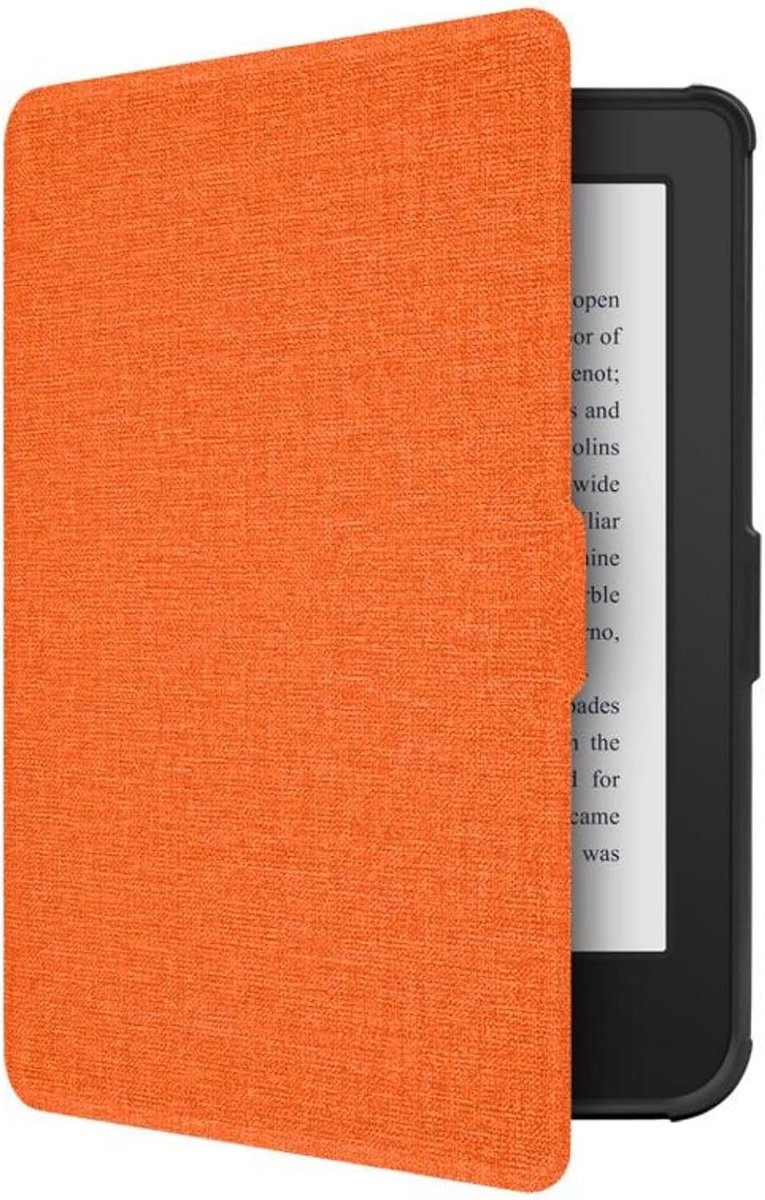 Beschermhoes compatibel met Kobo Clara HD/Tolino Shine 3, leren hoes, zachte siliconen achterkant [flip hoes] huidachtige textuur - oranje