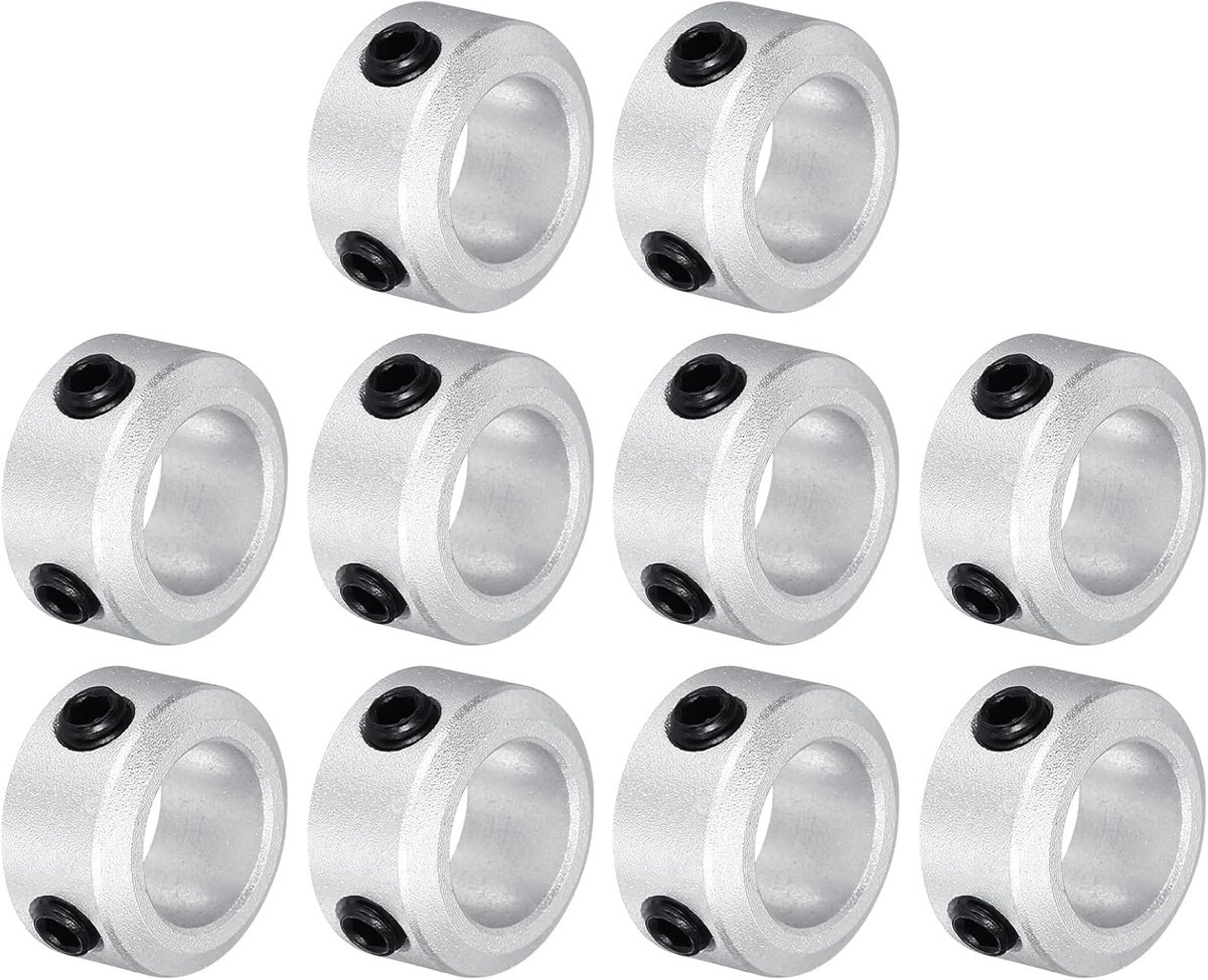 Golfring 0,39 inch boring aluminium set schroefstijl klemringen zilver 10 stuks