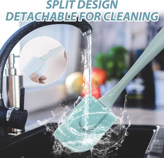 Deegschraper van siliconen, 3 stuks siliconen spatel, lepelset, flexibele hittebestendige anti-aanbakspatel, taartcrèmelepel, gebruikt voor koken, bakken, taartdecoraties, roeren — afbeelding 3
