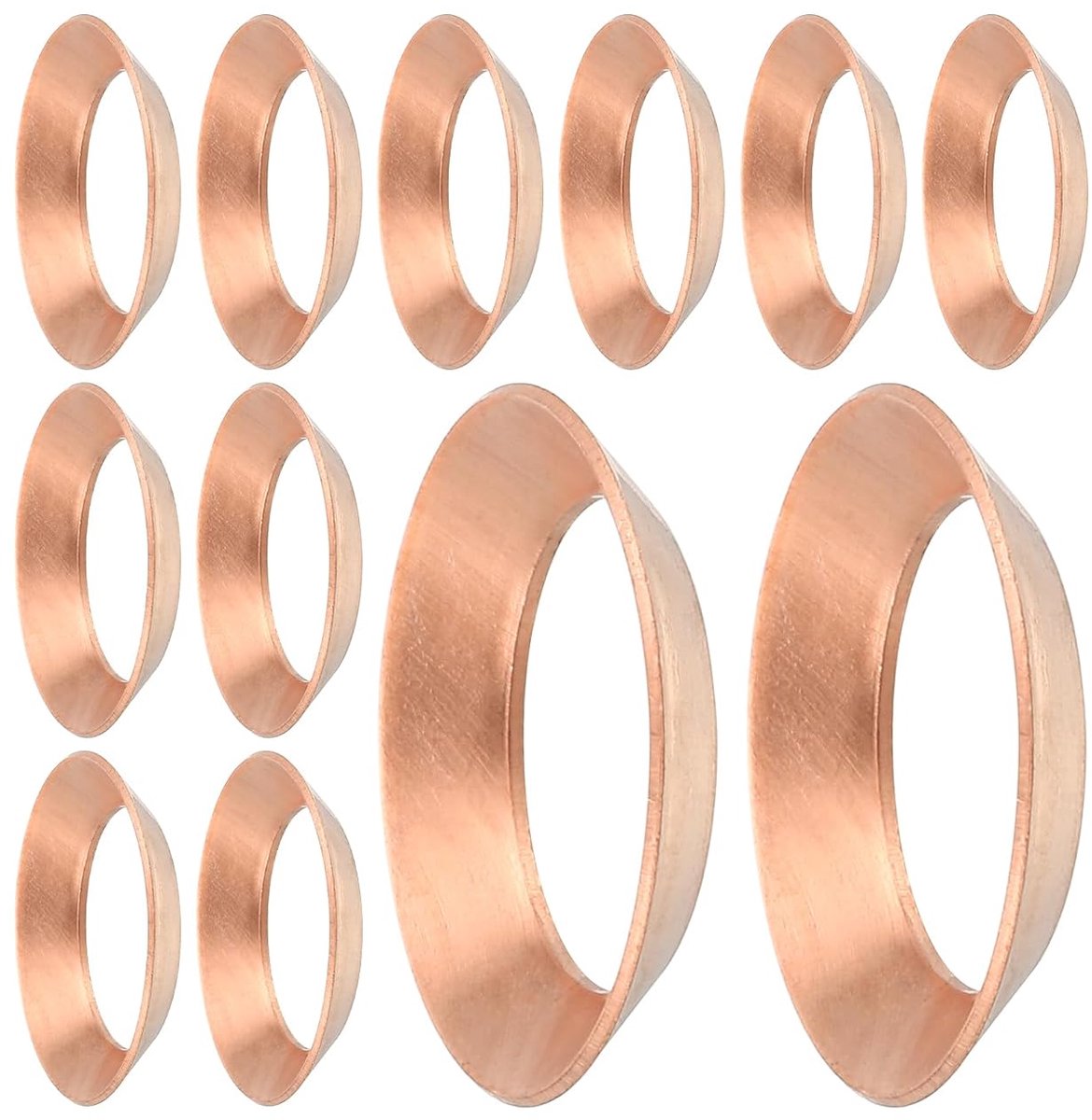 12 stuks koperen flensafdichting, geschikt voor 5/8 inch buismaat, 45 graden koperen flens fittingen voor airconditioning-koelinstallatie-accessoires