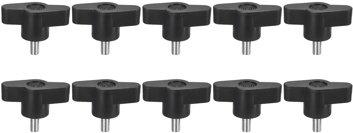 10 stuks spanschroefknopen, M5 x 10 mm, metrisch, 304 roestvrij staal, T-vormige duimschroeven, handvat voor snel verwijderen, handvasttrekken, knopset