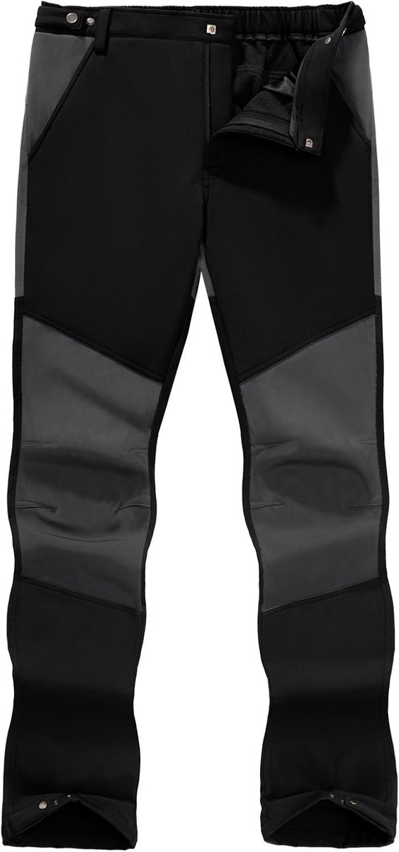 Cargobroek voor heren, duurzame broek voor buiten, wandelen, waterdichte joggingbroek voor heren, werkbroek, fleece gevoerde cargobroek met ritszakken