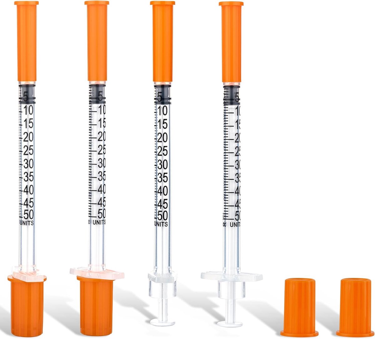 0,5 ml spuit, 31 gauge 6 mm laboratoriumdoseerspuit, individuele verpakte doseertool plastic buis, 20 stuks