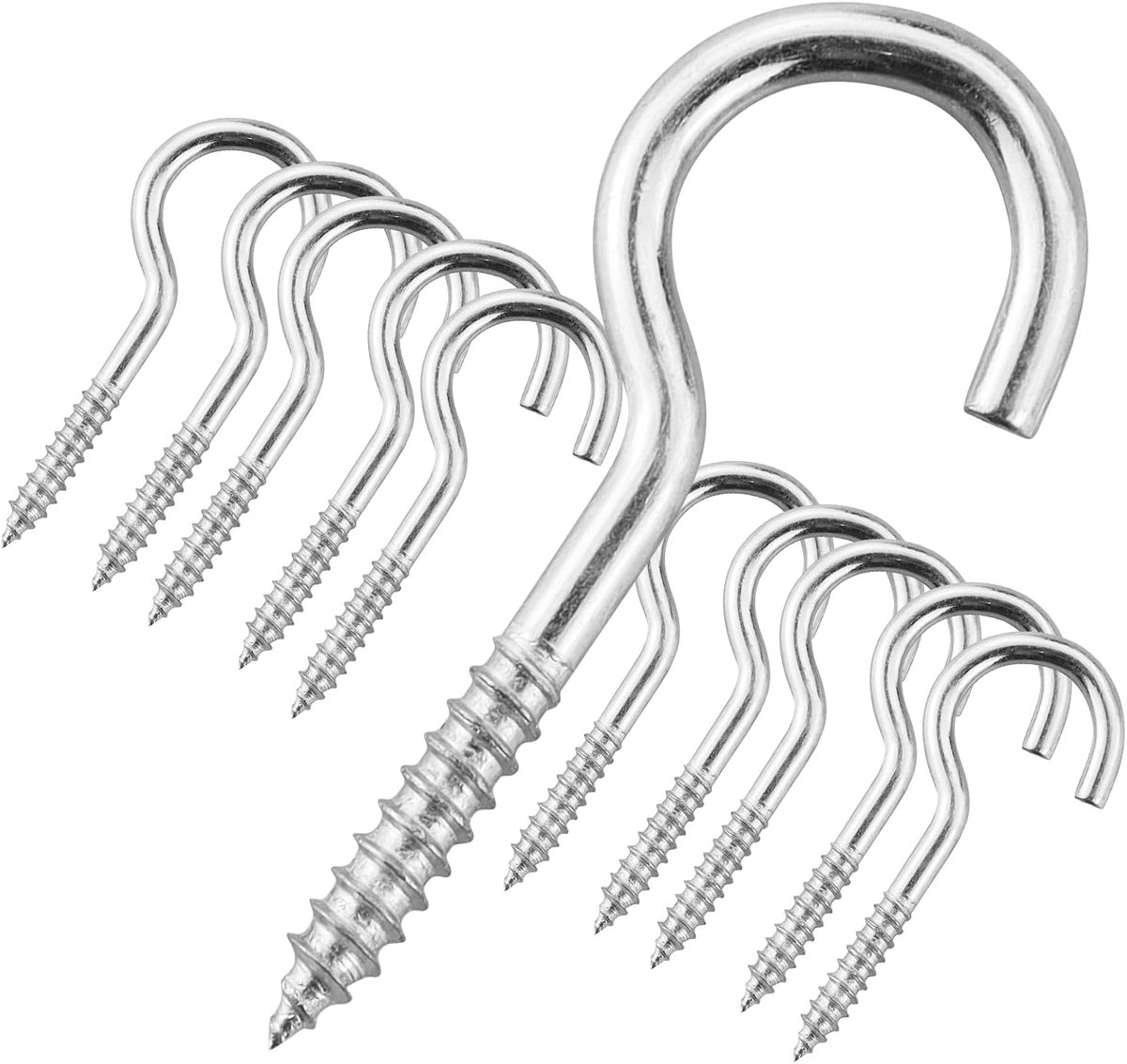 Haken M3, 3x40 mm, A2 V2A Plafondhaken - Haakschroeven met Schroefdraad voor Veelzijdig Gebruik