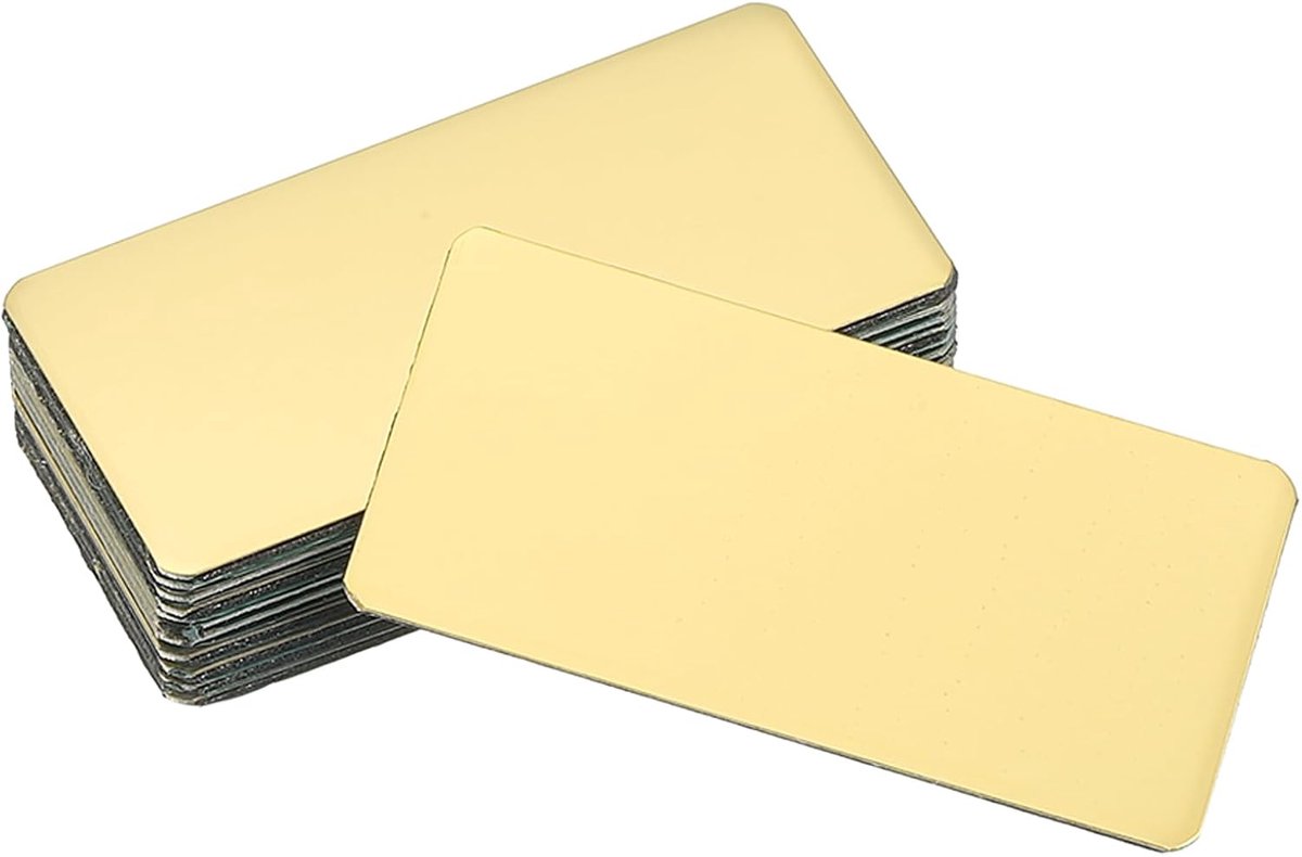 12 stuks natuurlijke naamplaten, 2 x 2,5 cm metalen naamplaatje, lasergravure, krachtige naamplaat, geanodiseerd aluminium, personaliseerbaar, platen voor goud