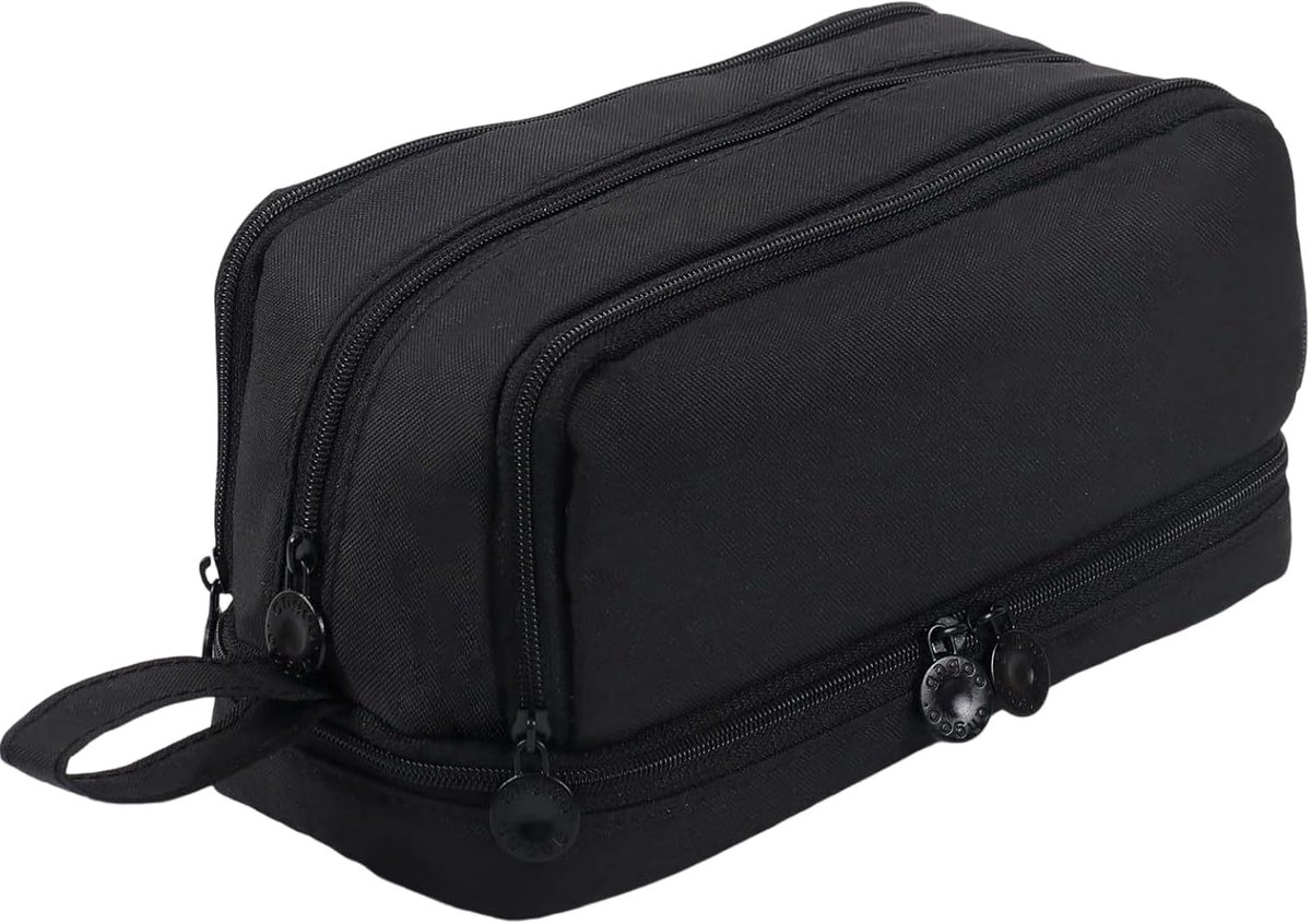 4-vakken etui, robuuste multifunctionele etui met ritssluiting voor meisjes en jongens, voor school en kantoor 22 x 9 .5x 10 cm