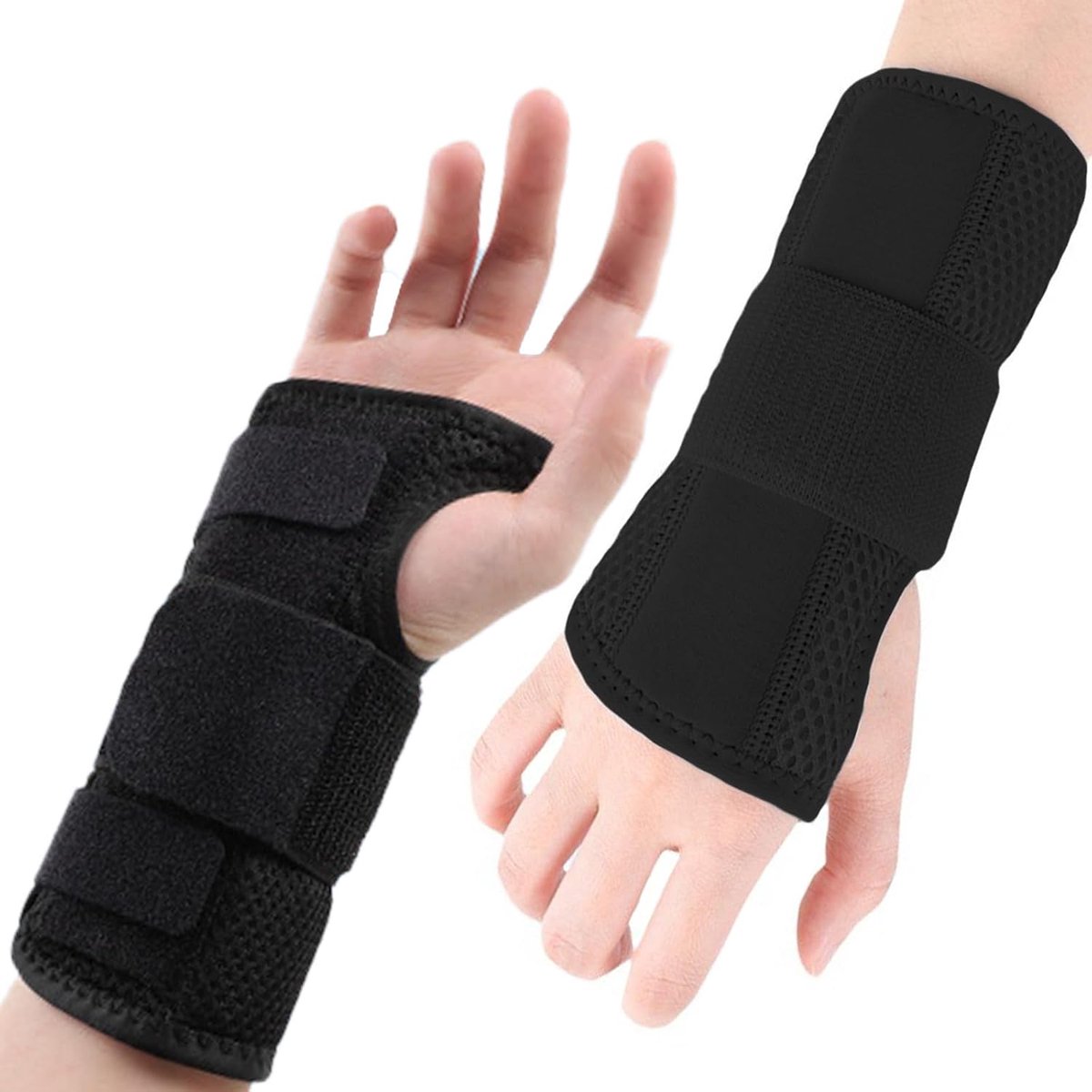 polsbandage, carpaal tunnelsyndroom-rail van metaal, stabiele polssteun, verstelbare spalk, tendinitis voor mannen en vrouwen, verstuikingen (S)