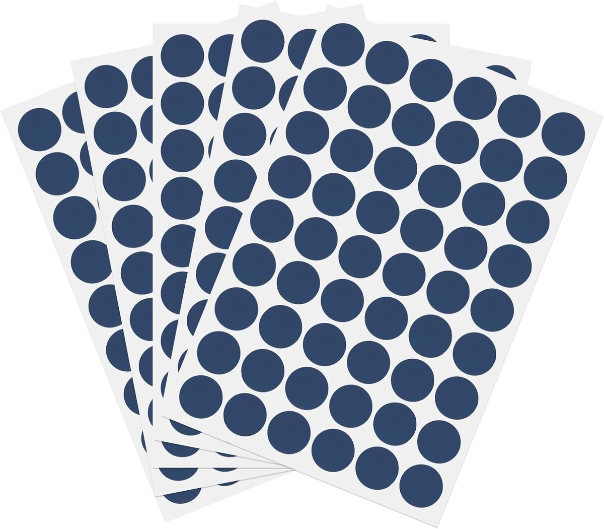 270 stuks schroefgatstickers, 5 vellen zelfklevende waterdichte PVC-houtnerfsticker voor schroefgaten, wandkasten, bureaureparatie, donkerblauw, 21 mm/0,83 inch