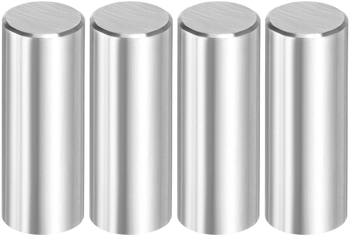 4 stuks 12 mm x 40 mm plugstiften, 316L roestvrij staal cilindrische plugpennen planksteunpen penstang bevestigingselementen metalen plankstift zilverkleurig