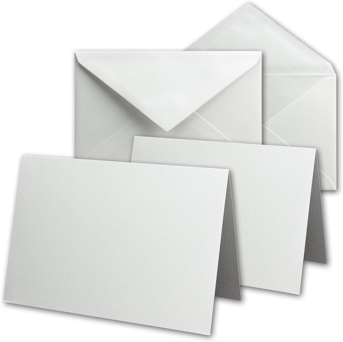 B6 - Klapkaarten blanco met envelop en vouwblad - structuurlinnenpapier - Vintage wenskaartenset 50 Sets Kaartenpakket B6 fijne lijntjes