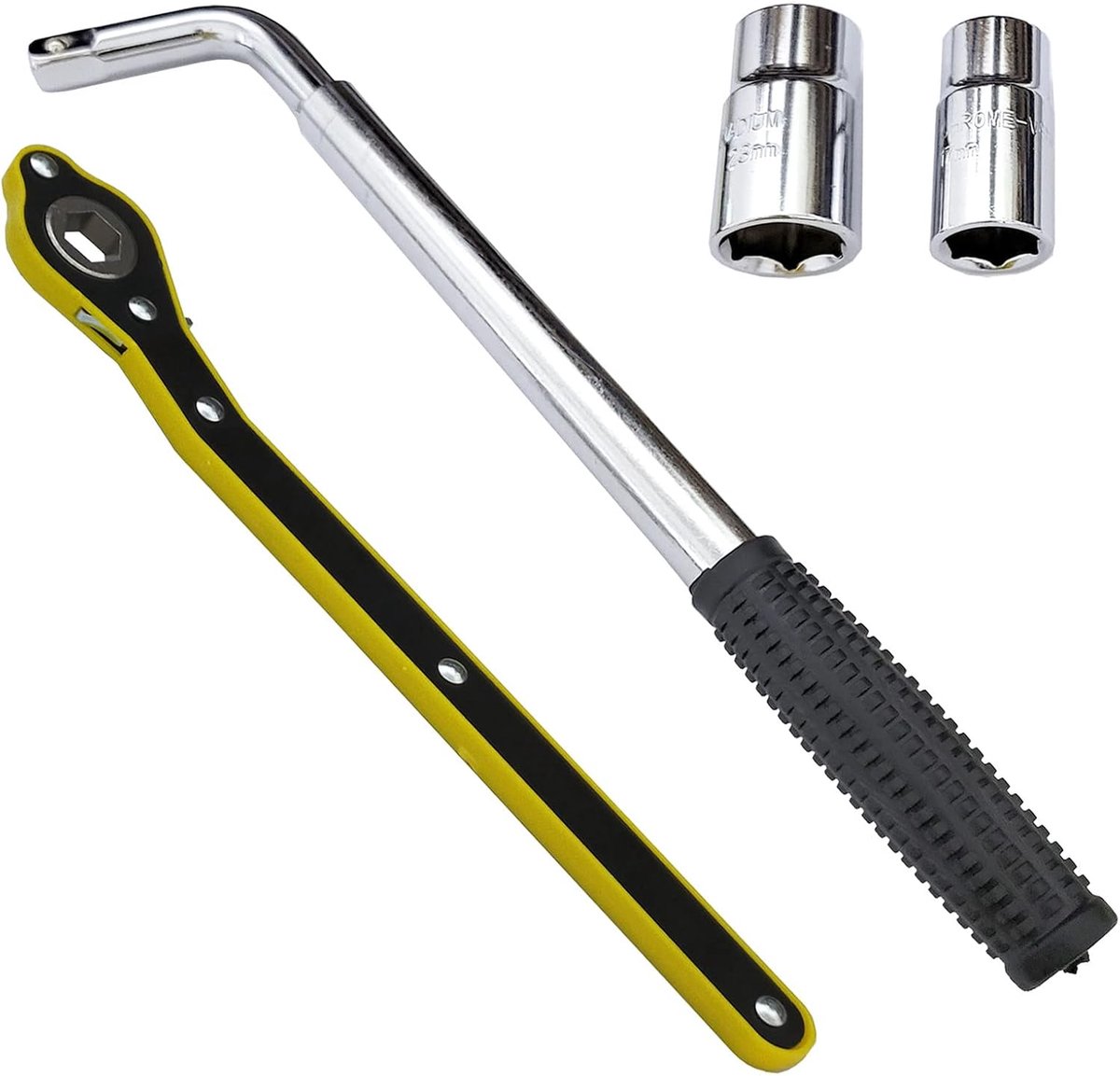 14-20 inch wielsleutel met standaard CR-V-bussen + 360° draaibare arbeidsbesparende jack ratelsleutel (zeskant)