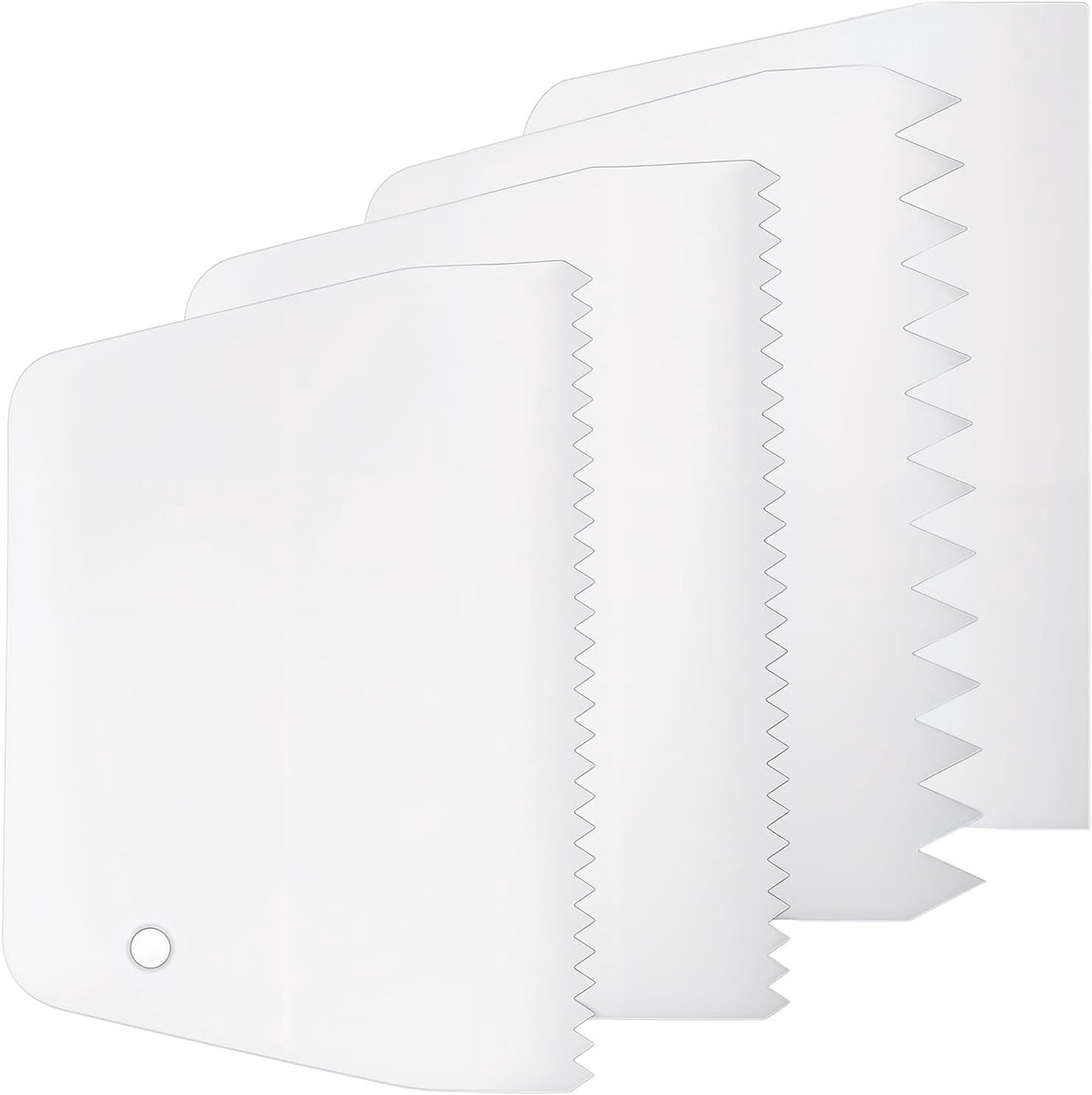 4-delige tandspatel, lijmspatel, kunststof lepel, herbruikbare lijmspatel, tandgladder voor tegels, tandspatel, 1,2 cm, verdeler voor hardhouten vloeren voor het aanbrengen van lijm