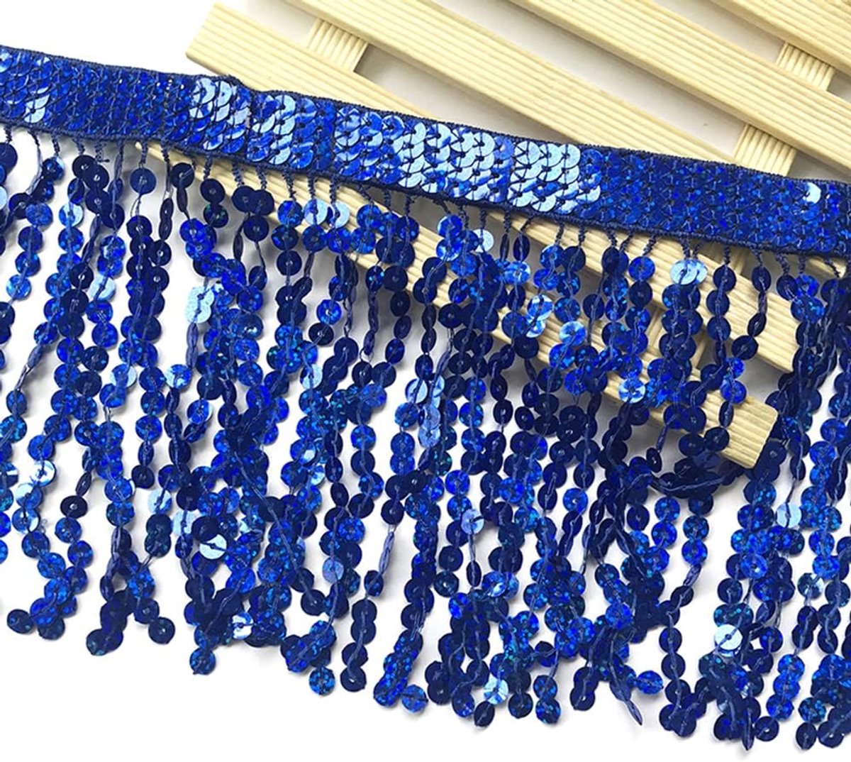 2 yards 16 cm pailletten franjes kwastje franjerand franje decoratief lint dansfranjes naai-accessoires voor doe-het-zelf knutselen, kleding, kostuums, naaien, decoratie, donkerblauw