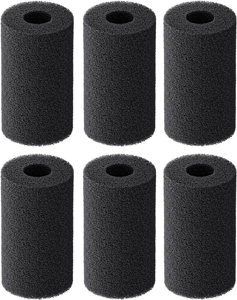 6 stuks aquarium filtersponzen aquarium spons filter, 2cm I.D. voor aquarium voorfilterVervanging anti-zuiging schuim dekselRond Roller voor vissen en garnalen hoge dichtheid filtratie