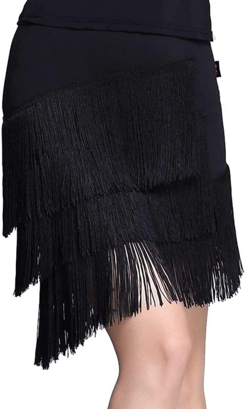 6 cm franje trim voor naaien, 9,1 m polyester zwart kwastje trim franje kettingtrim lint voor Latijns-Amerikaanse dansjurken, kleding, knutselen, DIY-kleding, lamp- en kussendecoraties — afbeelding 4