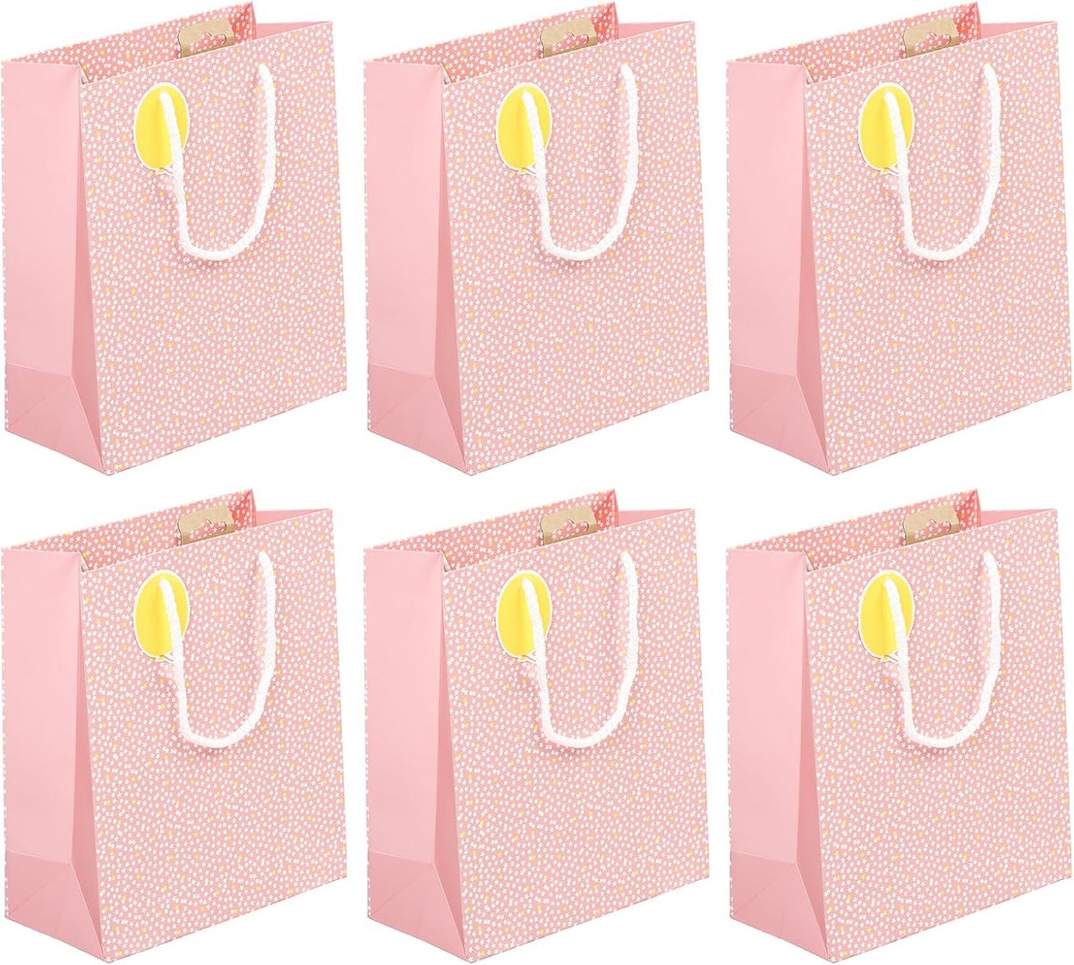 - 32421-3Cpack - Een set van 6 Cadeauzakken voor volwassenen - Middel Formaat 21,5x10,2x25,3cm - Sterren - Superieure Kwaliteit, Stevig: 210g - Ideaal voor: Boek, Spellen, Kleine Cadeaudozen
