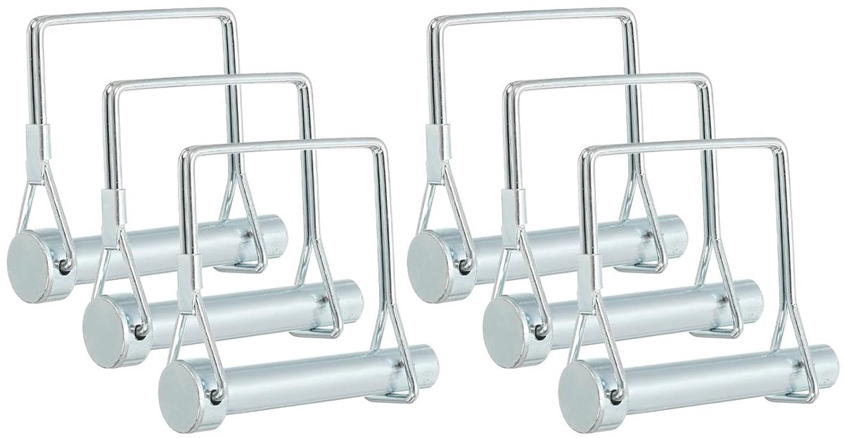 Koppelingsbouten voor aanhanger, 3/8 x 2 – 3/8 inch, 6 stuks vierkante draadsluiting, pennen, vergrendeling, as, bouten, koppeling, stopcontact, veiligheid voor landbouwaanhanger, tractor (9,2