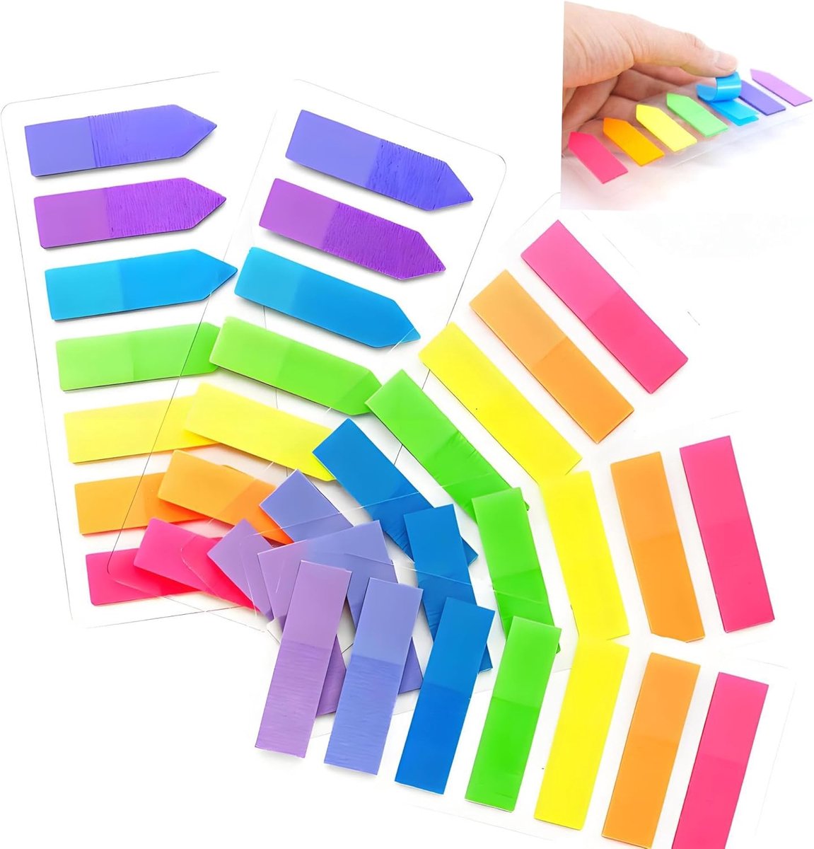 Zelfklevende notitieblaadjes, 700 stuks, zelfklevende bladwijzers, zelfklevende notitieblaadjes, mini-plakstrips, ideaal voor het markeren en markeren van notities en boeken, schoolbenodigdheden (twee