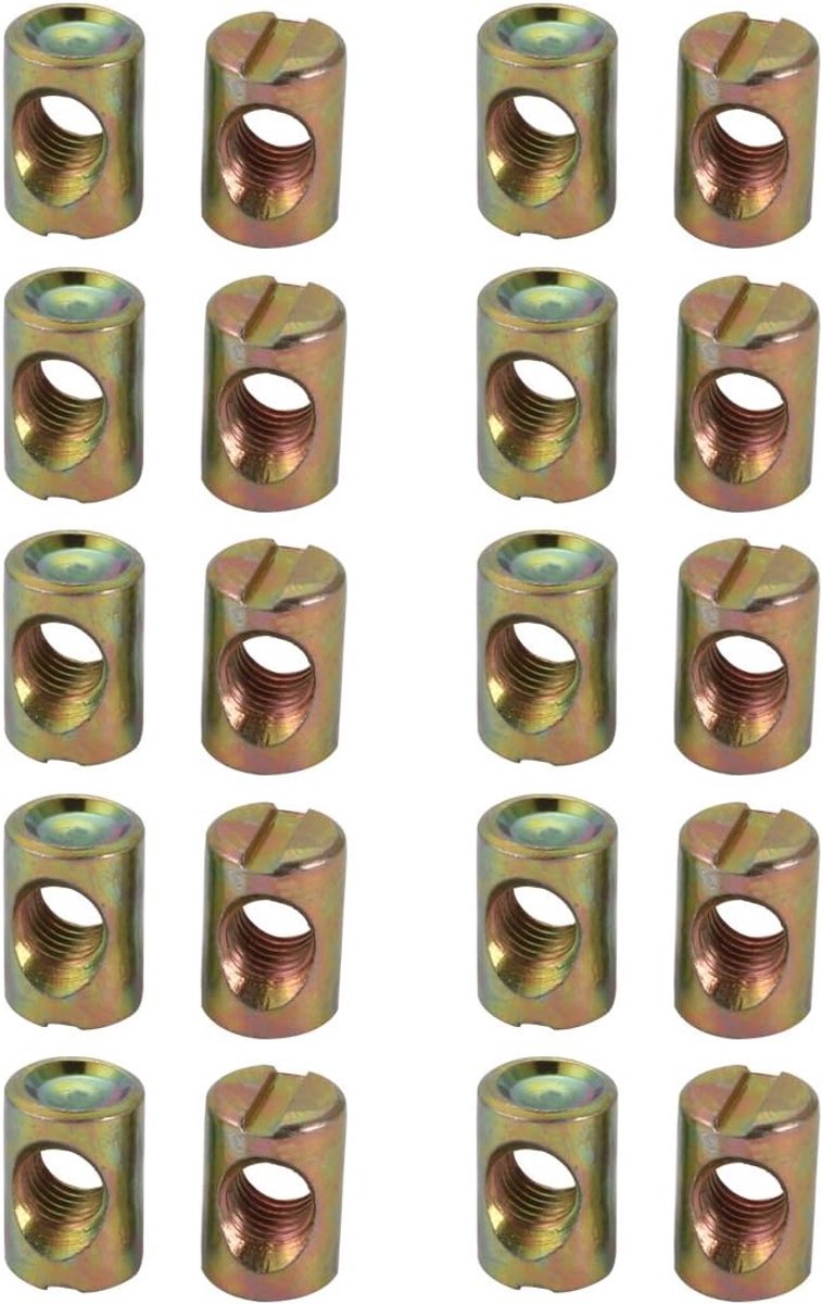 sourcing map 20 stuks M8 schroefdraad 18 mm lengte ijzeren sleuf aandrijving kruis pen moer