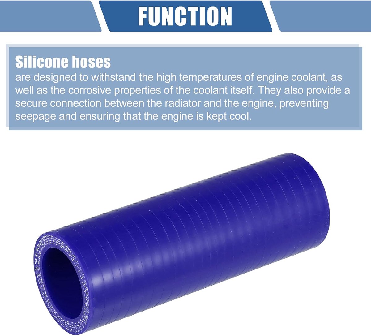 1 stuk 25 mm 0,98 inch ID, 100 mm lengte 0 graden blauw, autosiliconenslang koelmiddelslang universeel