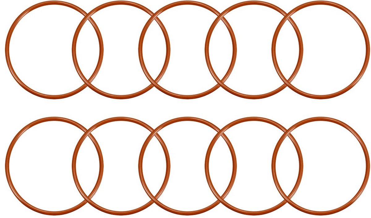 sourcing map 10 stuks siliconen O-ring VMQ zegel ring afdichting rood 24 mm x 17,8mm x 3,1mm, 65mmx3.1mm, 10