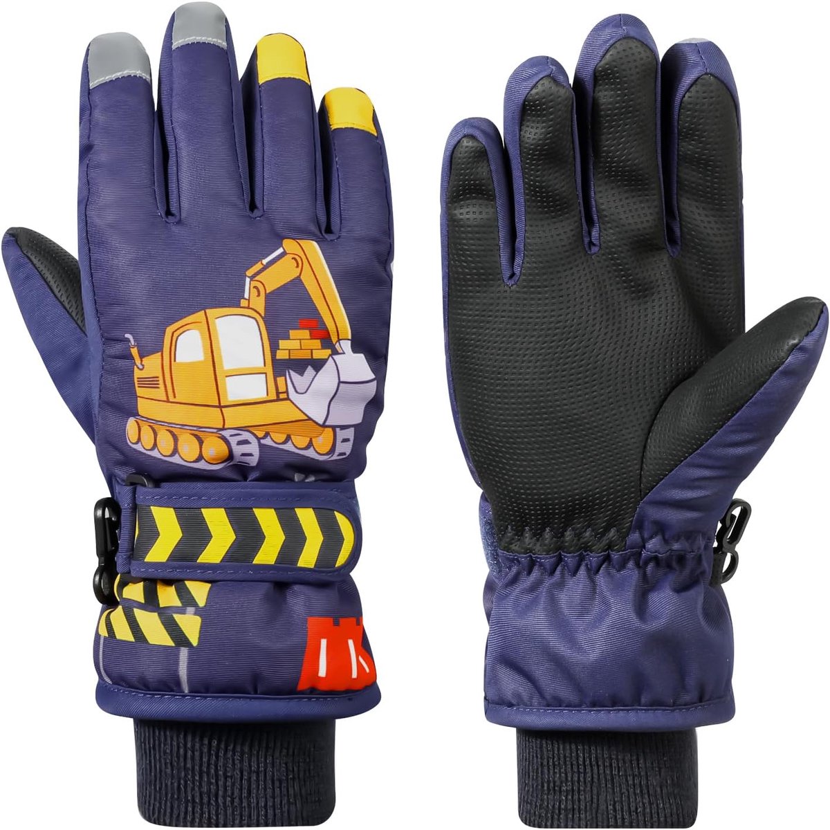 Handschoenen voor kinderen, waterdichte sneeuwhandschoenen voor de winter, bulldozers, skihandschoenen voor kinderen in slee en snowboarden, voor meisjes en jongens van 2 tot 13 jaar