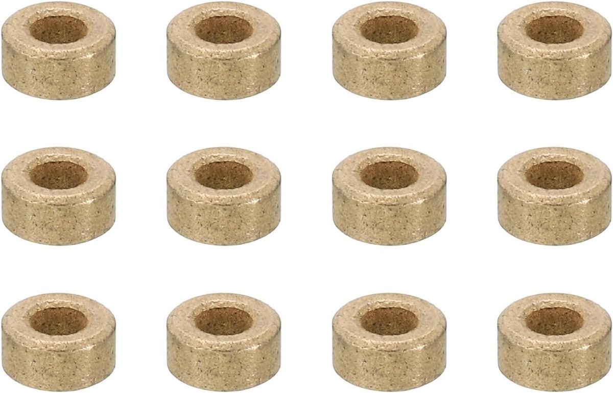 M3 messing afstandhouders, 12 stuks metalen afstandhouder messing 3 mm ID x 6 mm OD x 3 mm L messing afstandhouders schroef afstandhouder voor 1/8 inch of M3 schroef