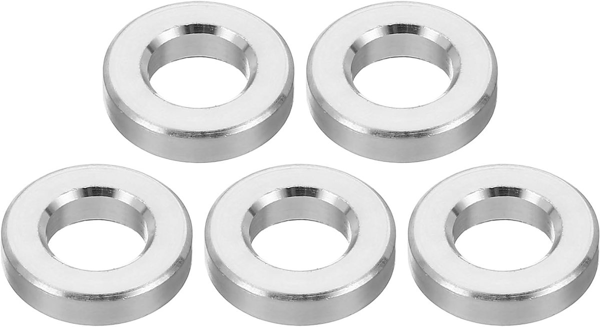 M8 ronde aluminium afstandhouders, 5 stuks metalen afstandhouders aluminium 8,2 mm ID x 16 mm OD x 4 mm L dikke aluminium spacer-schroefstal voor 5/16 inch of M8 schroeven