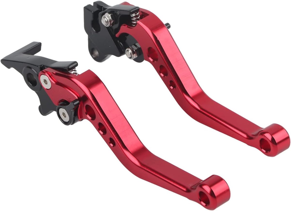 Koppelingshendel, 2 STUKS Universele Motorfiets Aluminium Verstelbare Trommel Stuur Reminrichting Handgrepen(rood)