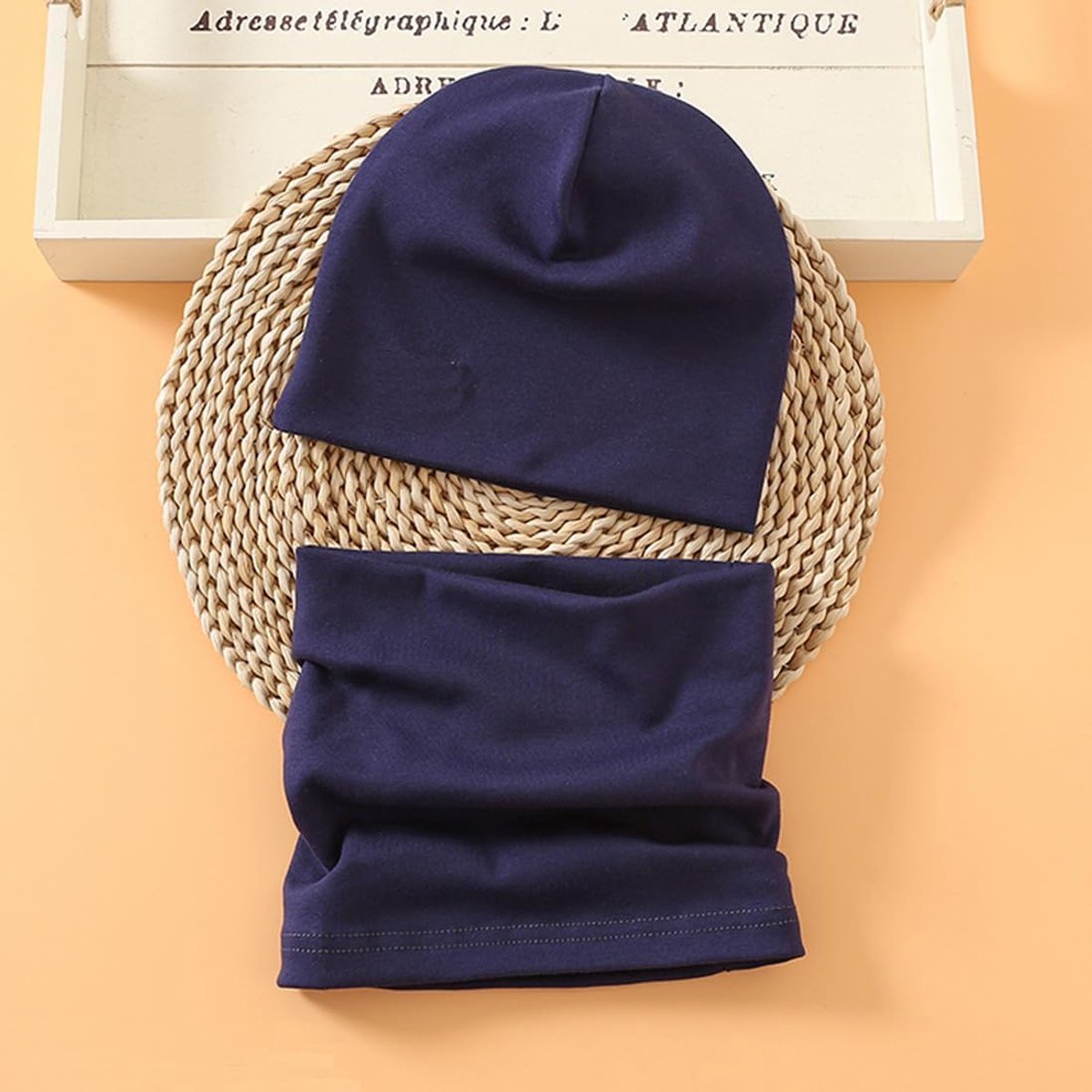 Colsjaal voor kinderen, beanie-muts, katoen, babysjaal, winter, jongens en meisjes