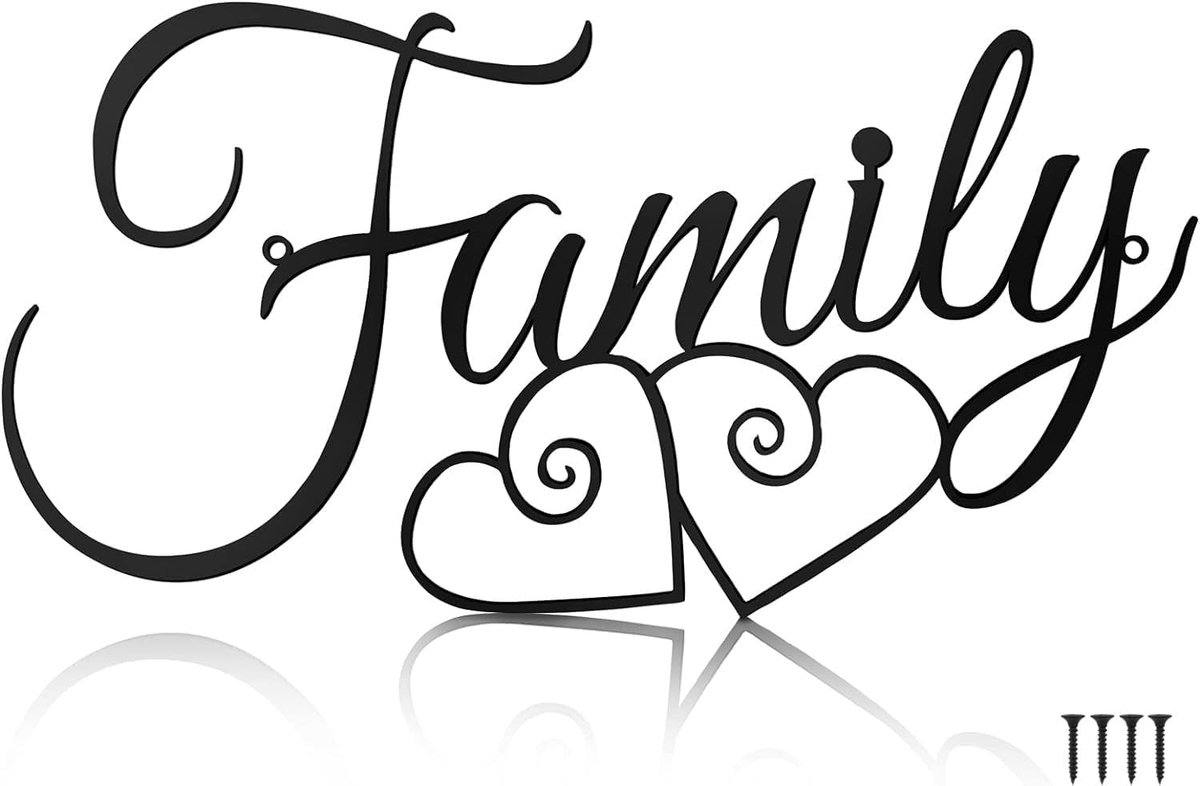 wanddecoratie, familie metalen wanddecoratie teken rustieke zwarte metalen wandkunst hangende familie teken wanddecoratie voor woonkamer slaapkamer