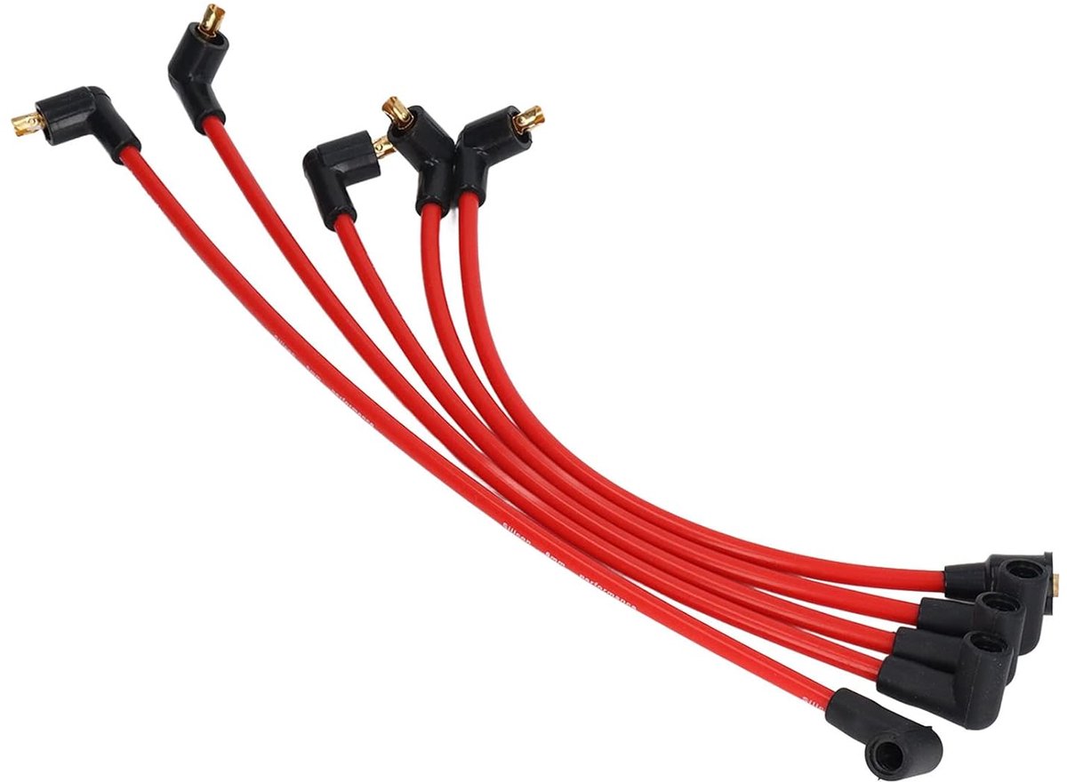 Bougiekabels Fit voor MGB Modellen, 5 Stuks 8mm Rode Siliconen HT Bougiekabels Bougiekabels Kabels