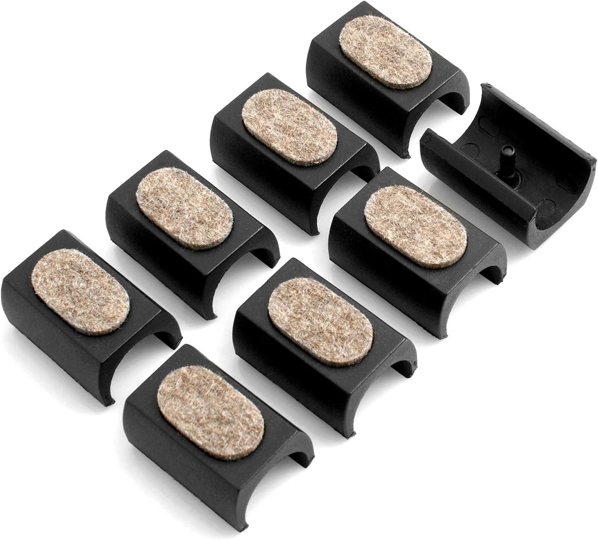 Silencer 8 stuks vilten stoelglijders met antislip oppervlak van dempend vilt Ø 24-25 mm