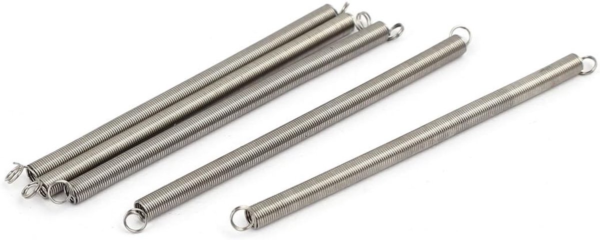 sourcingmap 0.3mmx3mmx60mm 304 RVS Spanningsveren Zilver Tone 5pcs