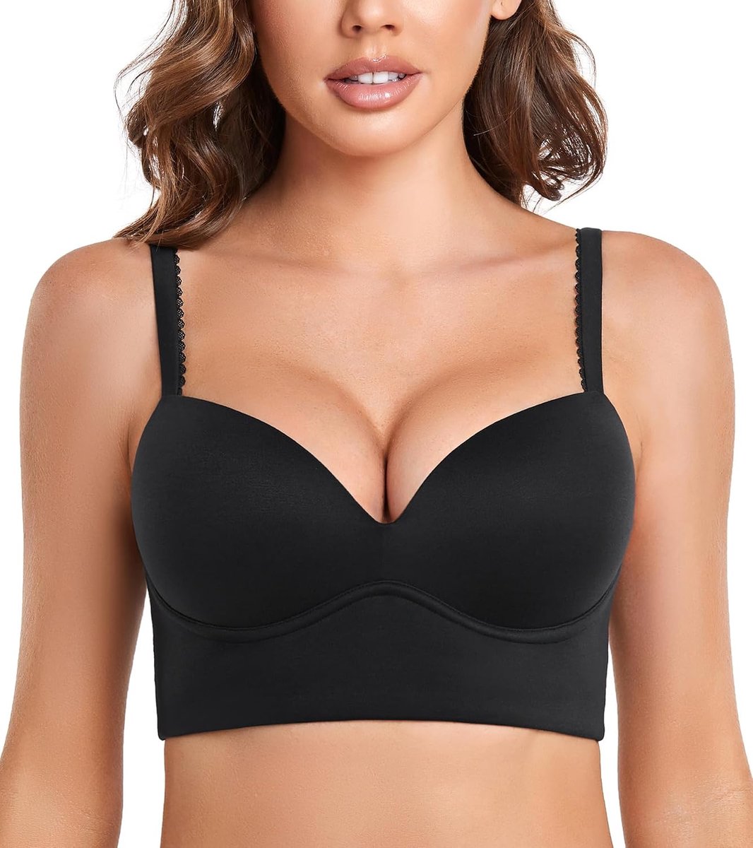 Beha zonder beugel voor dames, push-up-beha, comfortabel, gevoerd, grote maten