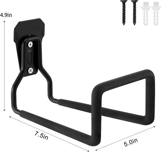 robuuste metalen slanghouder wandmontage, haak voor tuinslang/uitbreidbare slang/slanghaspel/waterslang/zakslang/flexibele slang/magische slang (zwart) (Sa0729) — afbeelding 4