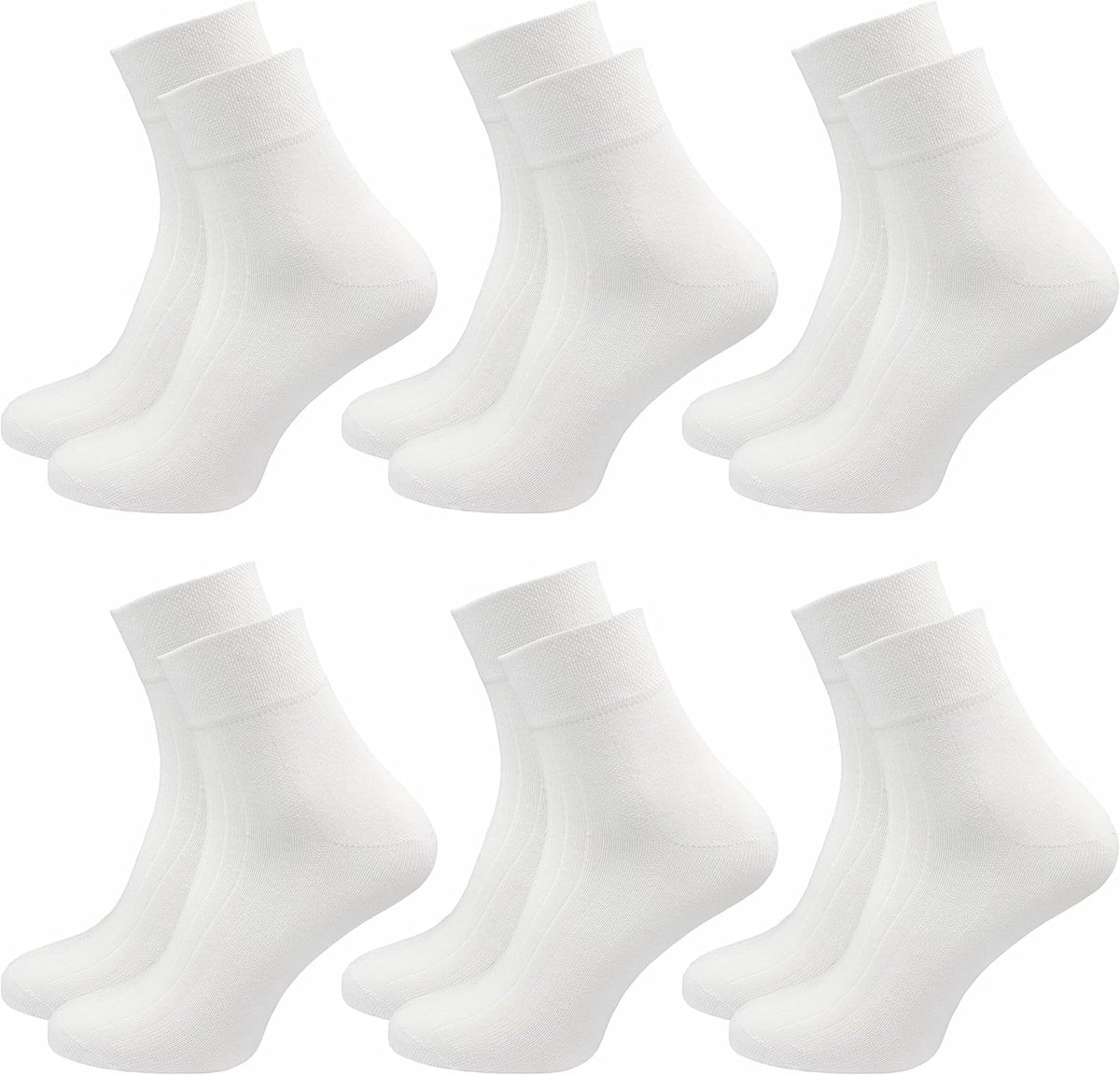 Sokken voor dames, 6 paar, zonder elastische tailleband en zonder naad, adersokken met comfortabele tailleband en versterkte belastingszones