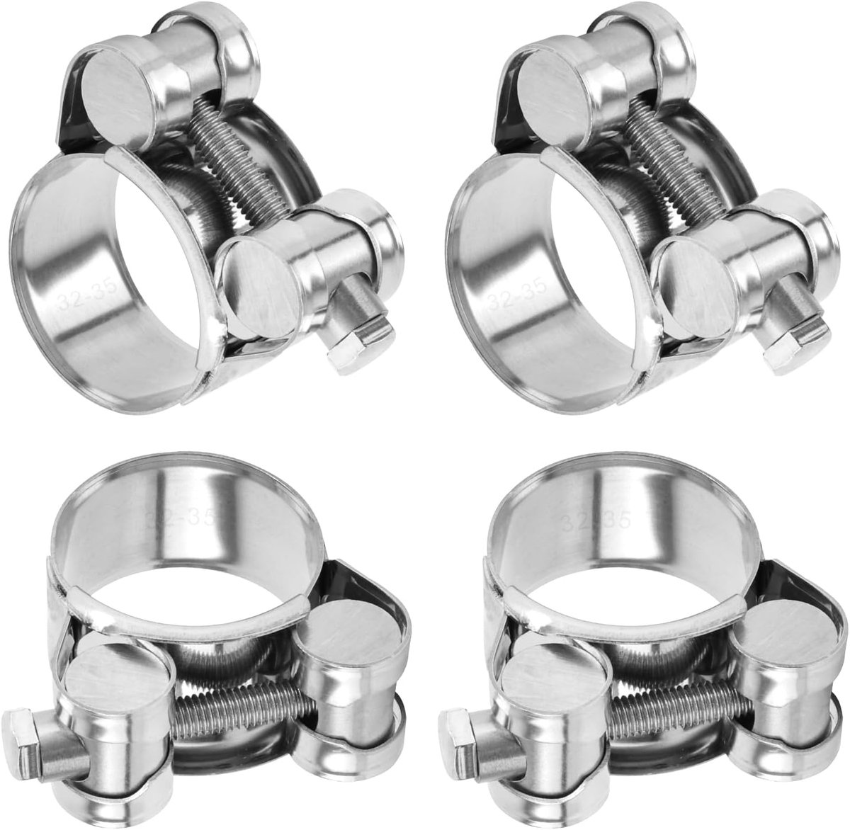 Roestvrij staal 32-35 mm Scharnierbout Klem Slangklemmen Spanningsklemmen Motorfiets Uitlaat Klemmen Scharnierstangenklem Roestvrij staal 304 (32-35mm)