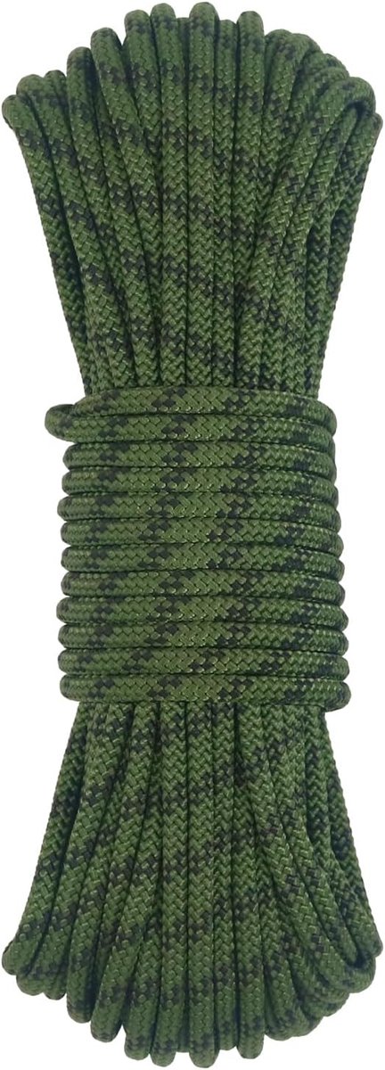 Statische klimtouw 6mm accessoire koord touw, voor boomverzorger, bergbeklimmen, zeilboot touw, doklijnen, slepen slepen-legergroen/6 m