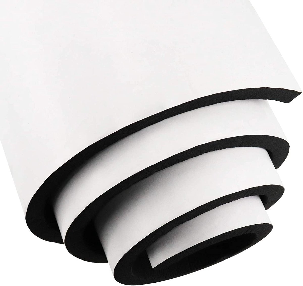 Zelfklevende schuimrol, celrubber, zelfklevend, 300 mm (B) x 6 mm (D) x 1,5 m (L multifunctionele neopreen schuimplaat, eenvoudig te snijden, doe-het-zelf celrubberplaat (zwart)