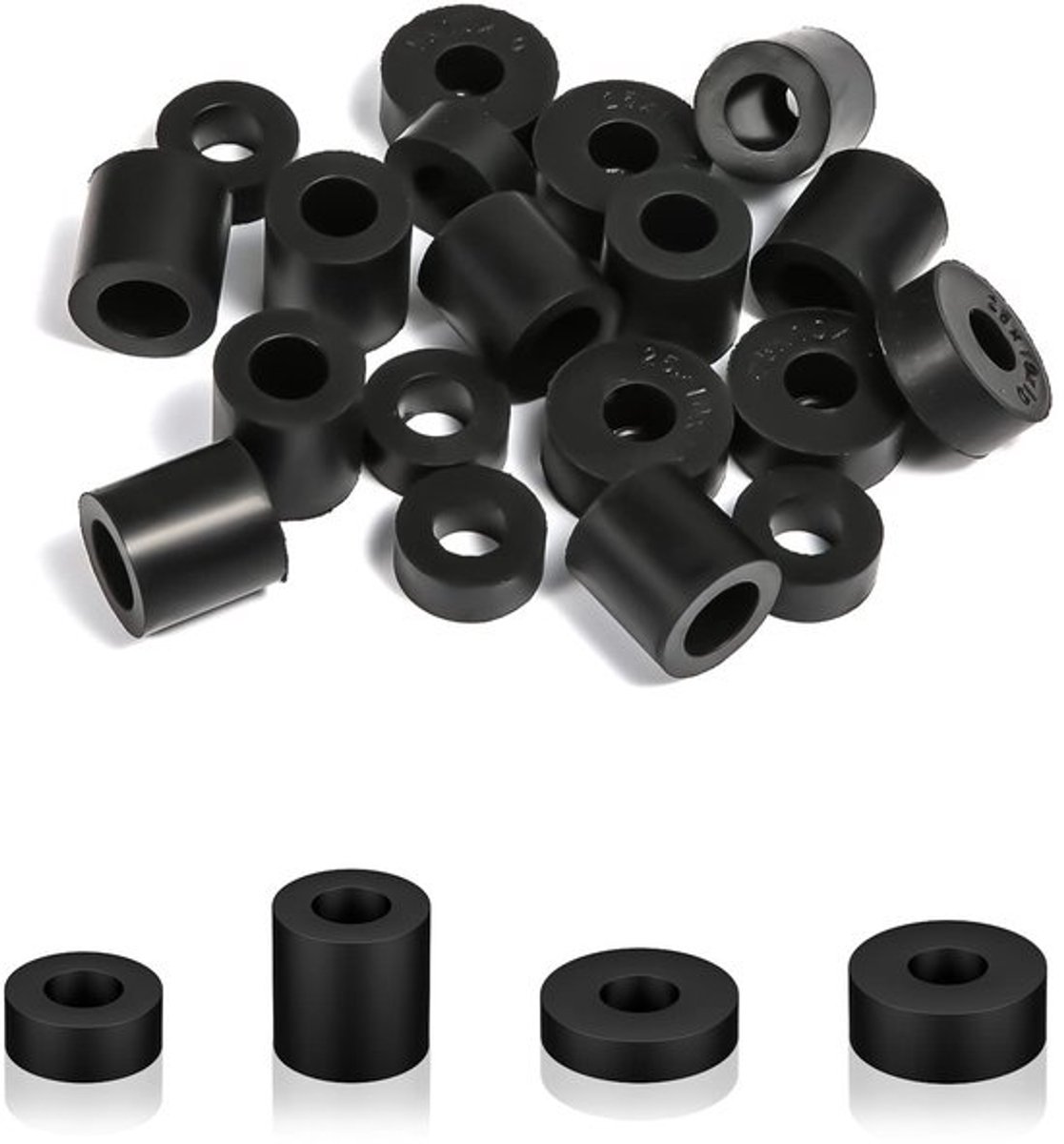 Rubberen Ringen 20 Stuks - Neopreen Doorvoertules - Multifunctioneel - Assortiment in 4 Maten - Zwarte Grommets - Voor Home/Auto Accessoires