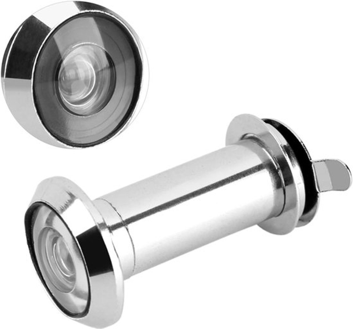 Plus - Deurspion 14mm 220° breed kijkhoek privacideksel voor voordeurbeveiliging