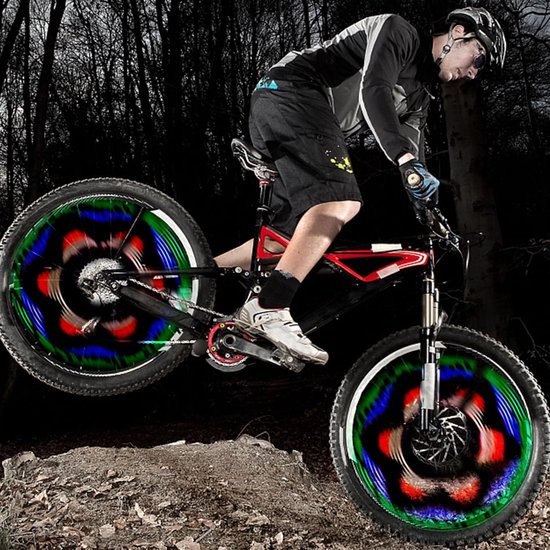 Wielverlichting LED - Fietsverlichting Spaak - Fietsen Zichtbaarheid - 32 Automatische Patronen - 127 cm - Multicolor — afbeelding 5