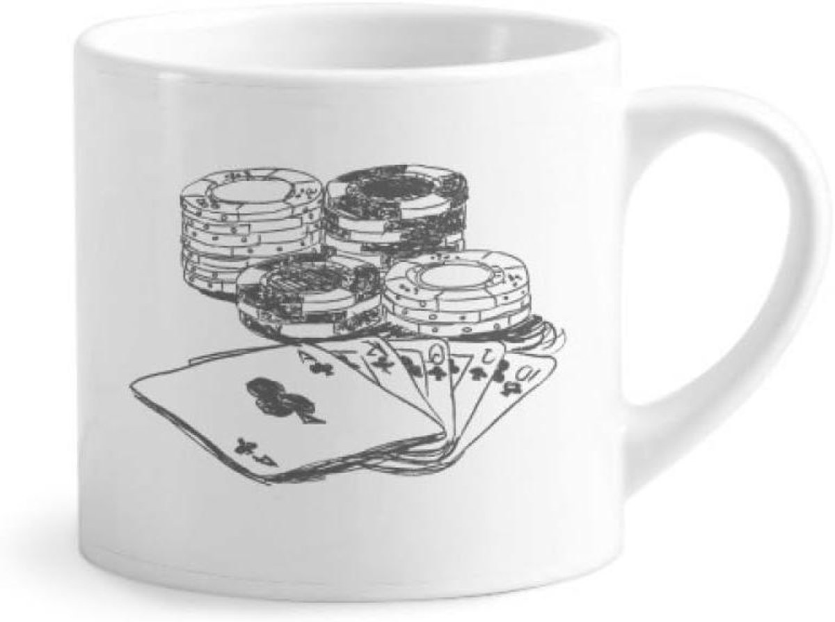 Mini Koffiemok - Keramische Cup - Koffie Drinken - Met Handvat - 170 ml - Wit