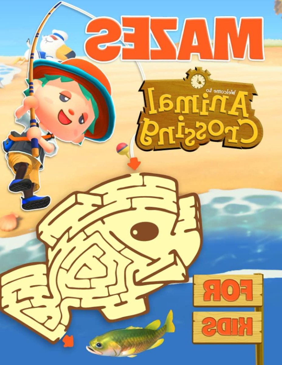 Doolhofboek - Puzzelboek Kinderen - Hersenen Trainen - Animal Crossing Thema - A4 Formaat - Kleurrijk