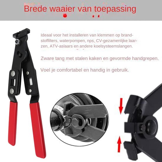 Slangenklem Gereedschap - Tang Klem Tang - Auto Onderhoud - Versterkte Constructie - 24 cm - Zilverkleurig — afbeelding 2